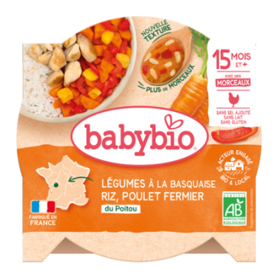 Légumes à la Basquaise Riz Poulet fermier du Poitou