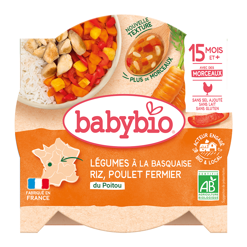 Légumes à la Basquaise Riz Poulet fermier du Poitou