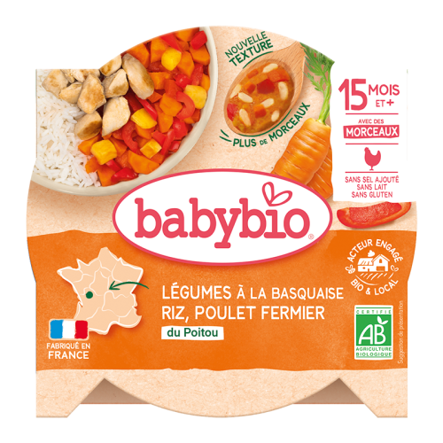 Légumes à la Basquaise Riz Poulet fermier du Poitou