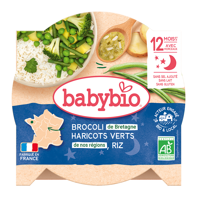 Brocoli de Bretagne Haricots verts Riz