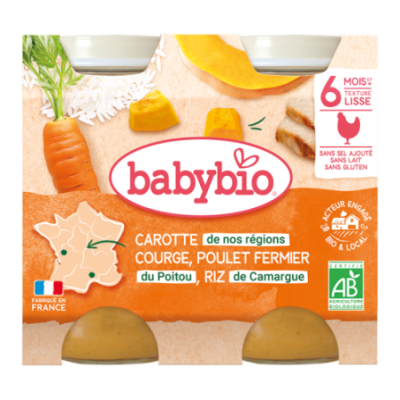 Carotte de nos Régions Courge Poulet fermier du Poitou Riz de Camargue