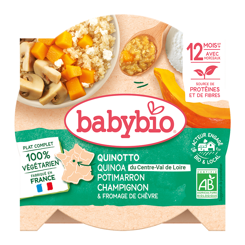 Quinotto végétal Quinoa du CVDL Potimarron Champignon & Fromage de Chèvre