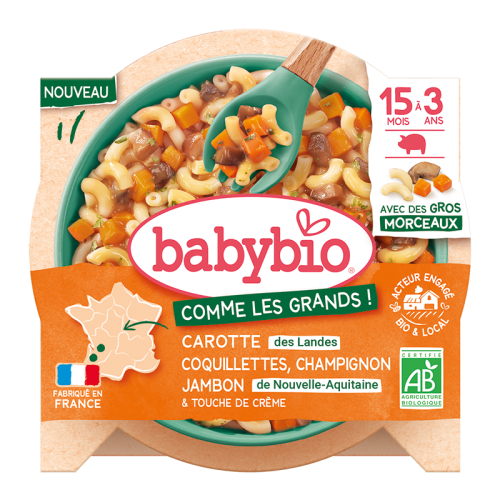 Carotte des Landes Coquillettes Champignon Jambon de Nouvelle-Aquitaine & touche de crème