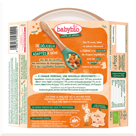 Carrot Mushroom Ham Pasta Plate