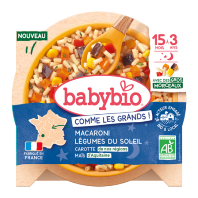 Macaroni Légumes du soleil Carotte de nos Régions Maïs d'Aquitaine