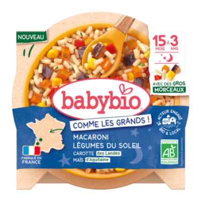Macaroni & Légumes du soleil Carotte des Landes Maïs d'Aquitaine - Avec des gros morceaux