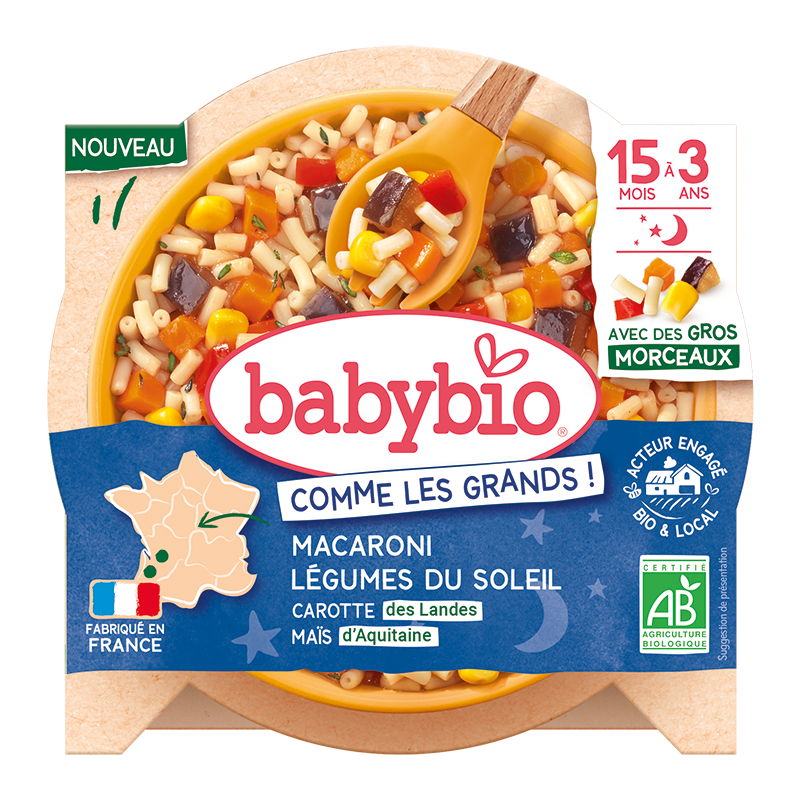 Macaroni & Légumes du soleil Carotte des Landes Maïs d'Aquitaine - Avec des gros morceaux