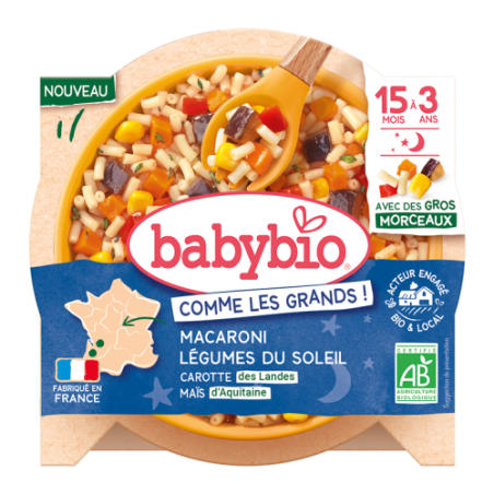Macaroni & Légumes du soleil Carotte des Landes Maïs d'Aquitaine - Avec des gros morceaux