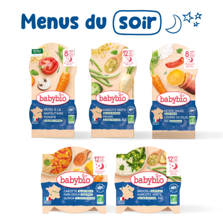 Pack assortiment N°2 - Menus du soir bébé - Babybio