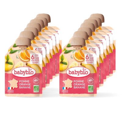 Pack x14 gourdes Pomme Orange Banane