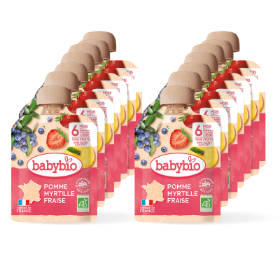 Compote bébé Pomme Myrtille Fraise | Dès 6 mois