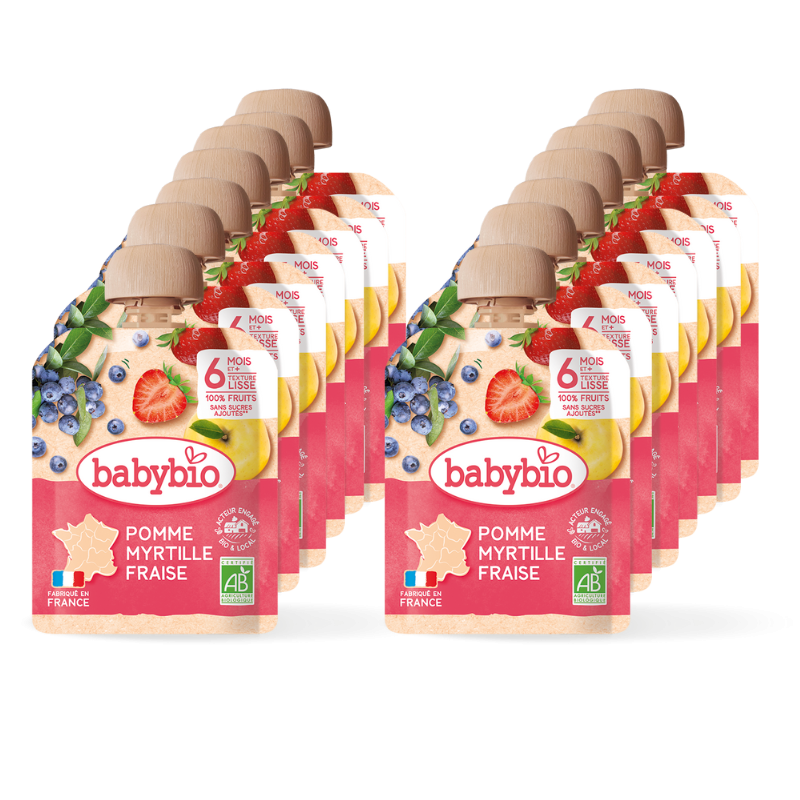 Pack x 14 gourdes Pomme Myrtille Fraise