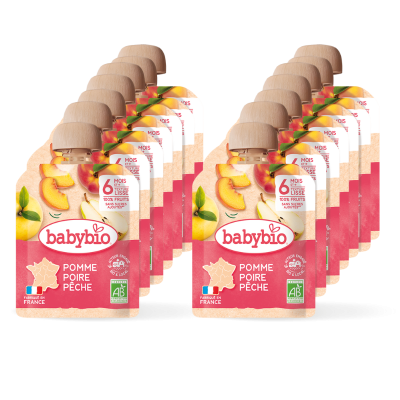Compote bébé bio Pomme Poire Pêche