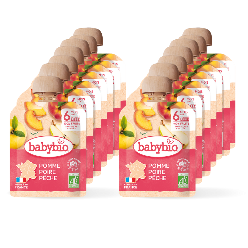 Pack x 14 gourdes Pomme Poire Pêche