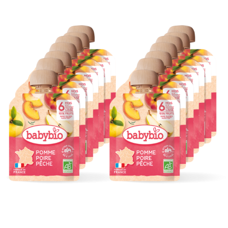 Pack x 14 gourdes Pomme Poire Pêche