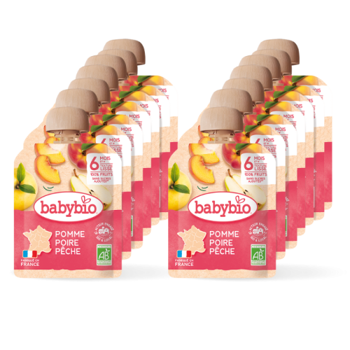 Pack x 14 gourdes Pomme Poire Pêche