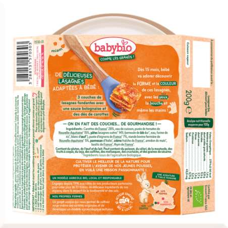 Lasagnes à la bolognaise boeuf et tomate de Nouvelle Aquitaine