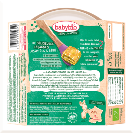 Lasagna vegetables and goat cheese