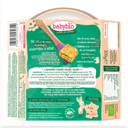 Lasagnes veggie légumes et fromage de chèvre de nos régions