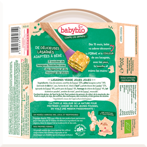 Lasagna vegetables and goat cheese