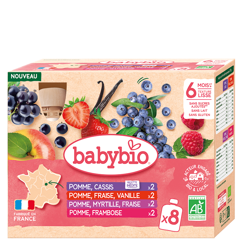 Multi-parfums Fruits rouges - Cassis, Fraise-Vanille, Myrtille, Framboise