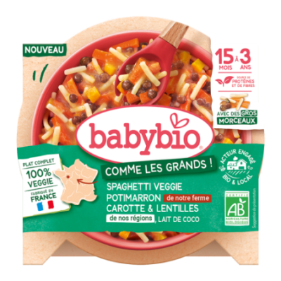 Spaghetti Veggie Potimarron de notre ferme Carotte Lentille de nos régions & Lait de coco
