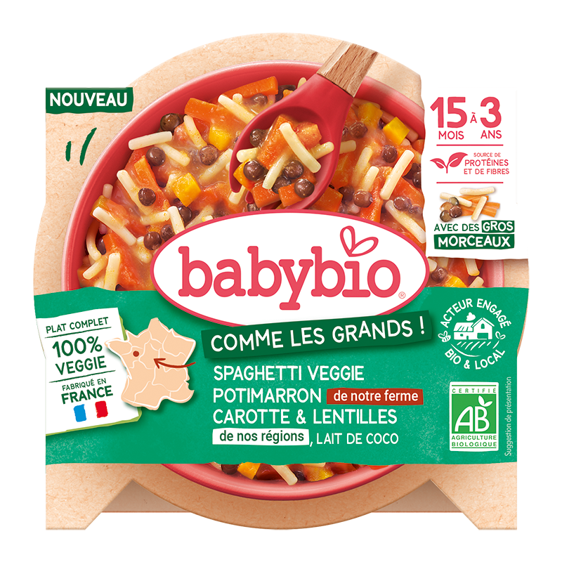 Spaghetti Veggie Potimarron de notre ferme Carotte Lentille de nos régions  Lait de coco