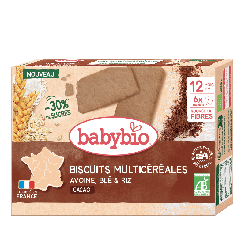 Biscuits multicéréales Cacao - Avoine, Blé & Riz