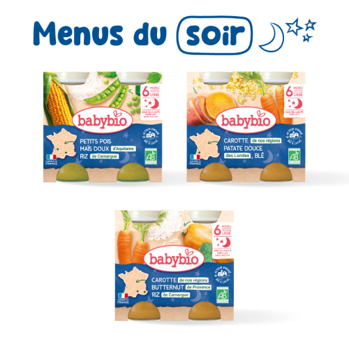 1 semaine de repas du soir pour bébé | Dès 6 mois | Babybio